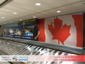 Graphics sign in the Pearson International Airport