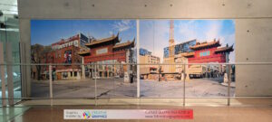 sign installation as mural graphics