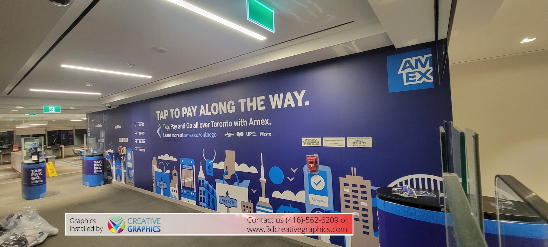 AMEX Office wall graphics installed